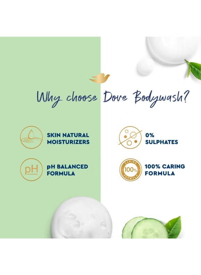 دوف غسول الاستحمام لمسة انتعاش لتغذية البشرة بخلاصة الخيار والشاي الأخضر بتقنية مزيج تجديد الترطيب 500ملليلتر - Image 3